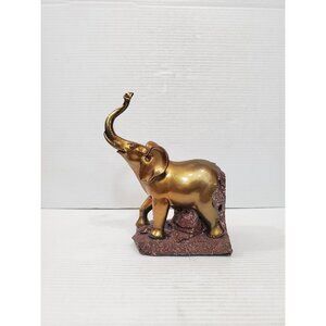 Vintage Elephant Statue Primitive Rustic Good Luck Figurine Safari Animal Figure